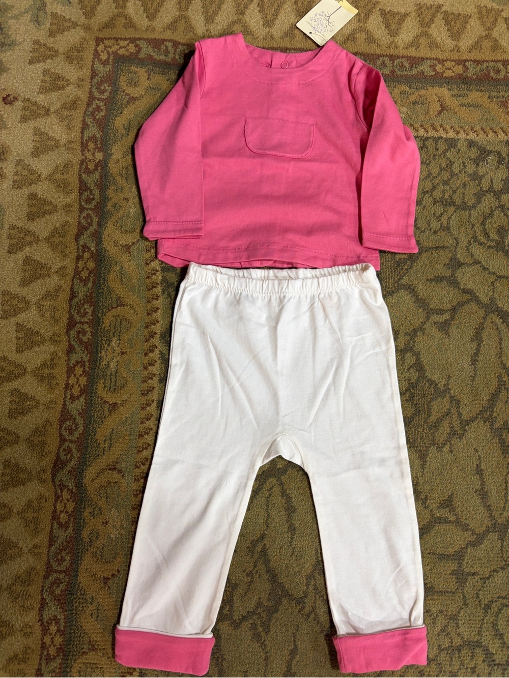 Joe Fresh Pink Top and White Leggings Set